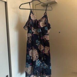 Floral Ruffle Spaghetti Strap Dress